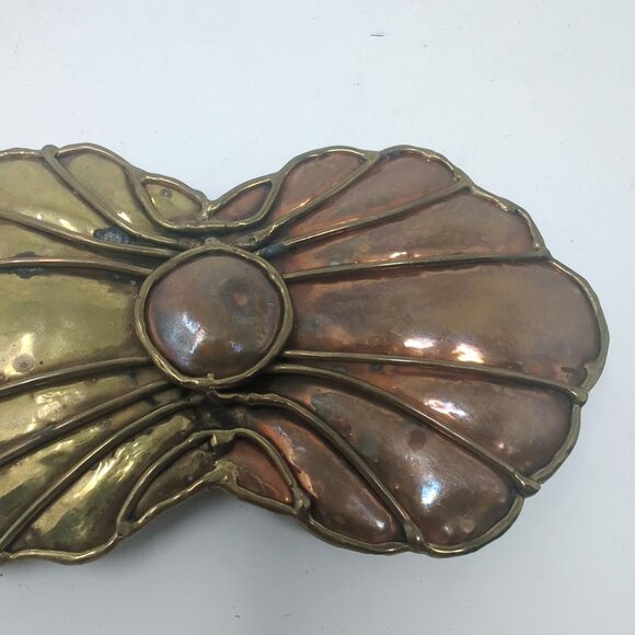 Vintage Brutalist Belt Buckle Bronze Metal - Picture 4 of 7
